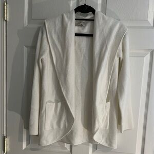 LOFT Elegant Cream Open Front Cardigan